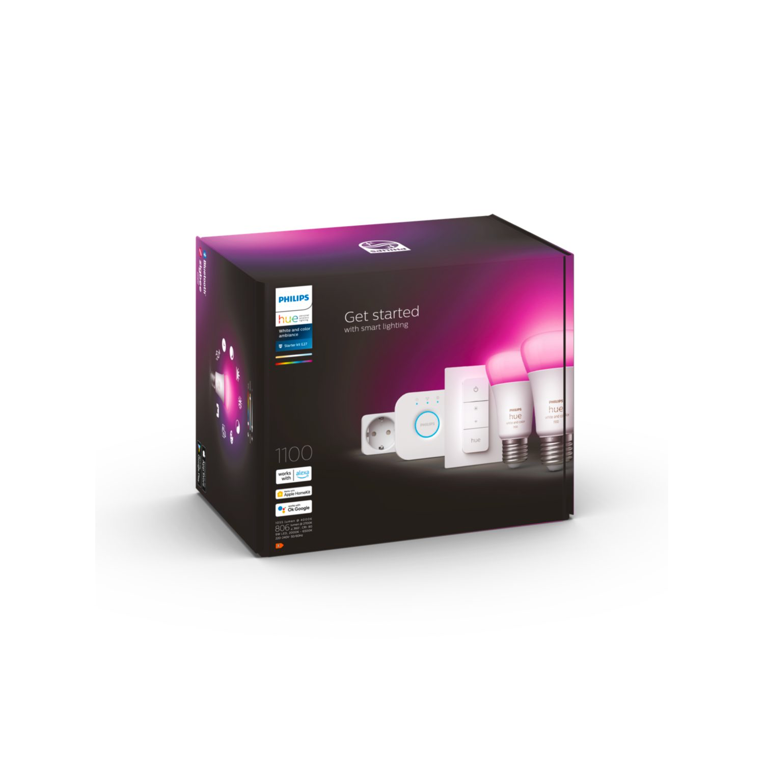 Bộ đèn màu thông minh Philips Hue Starter kit E27 1100lumen